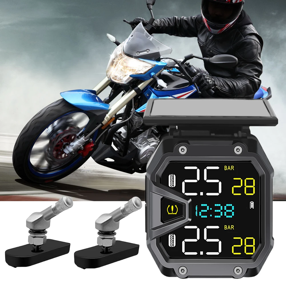 Motorrad Luftdruck Monitor Sensor USB Solar Power Reifen Detektor (Interne)