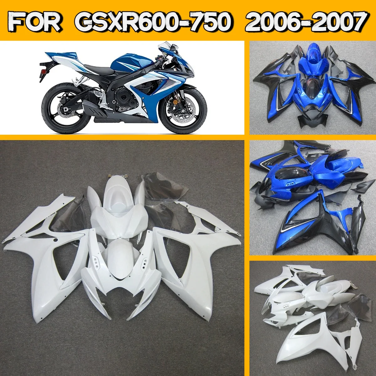 

Комплект обтекателей для Suzuki GSXR600 GSXR750 2006-2007 годов, простая установка, идеальная совместимость, пластиковые обтекатели из ABS для GSXR 600 750 06-07