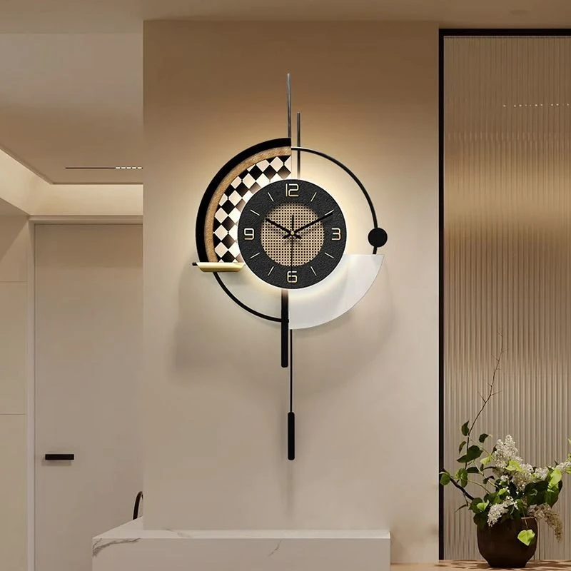 Metal Wall Clocks Silent Movement Quartz Clock Creative Living Room Wall-mounted Clock Luxury High-grade Interor Decor Clocks