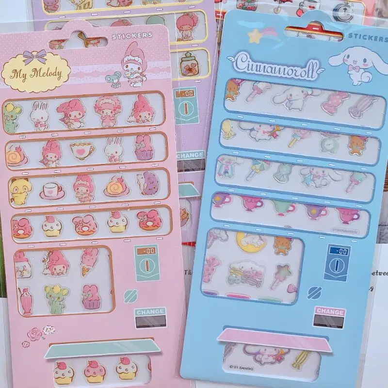 جديد مرحبا كيتي سينامورول آلة بيع سلسلة ملصقات PVC صغيرة ليتل TwinStars يده حساب Guka ملصق لتقوم بها بنفسك لعبة هدية #1