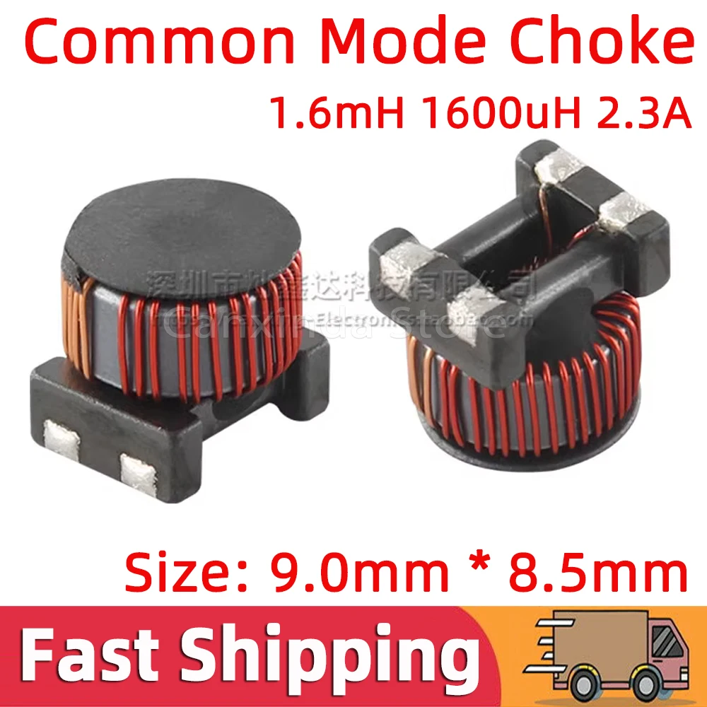 5pcs SMT SMD Common Mode Choke Coil Inductor Inductance 1600uH 2.3A 1.6mH Magnetic Ring Filter CYSCM9085TL-162