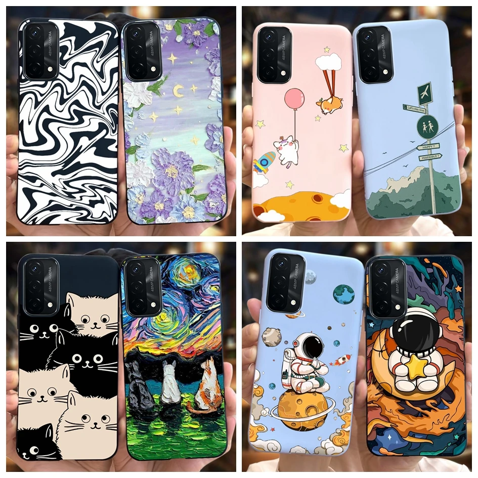 For OPPO Reno 6 Lite Case CPH2365 Popular Flower Funda Soft TPU Silicone Cover For OPPO A74 A95 4G A 74 5G CPH2197 CPH2263 Coque