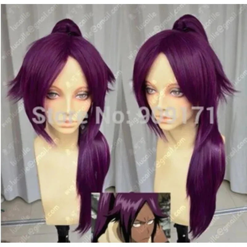 Shihouin Yoruichi 60cm Purple Lolita Cosplay Party Wig w/ Ponytail