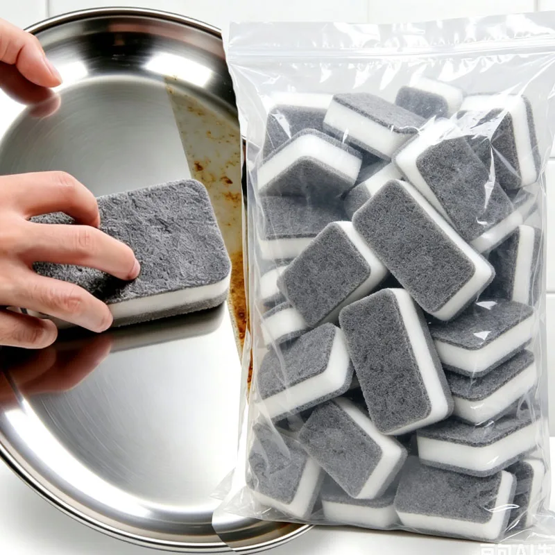 Magic Three Layers Cleaning Sponges Reusable Pan Pot Dishwashing Scouring Pads Household Kitchen Sponge Wipes Brush Clean Tools