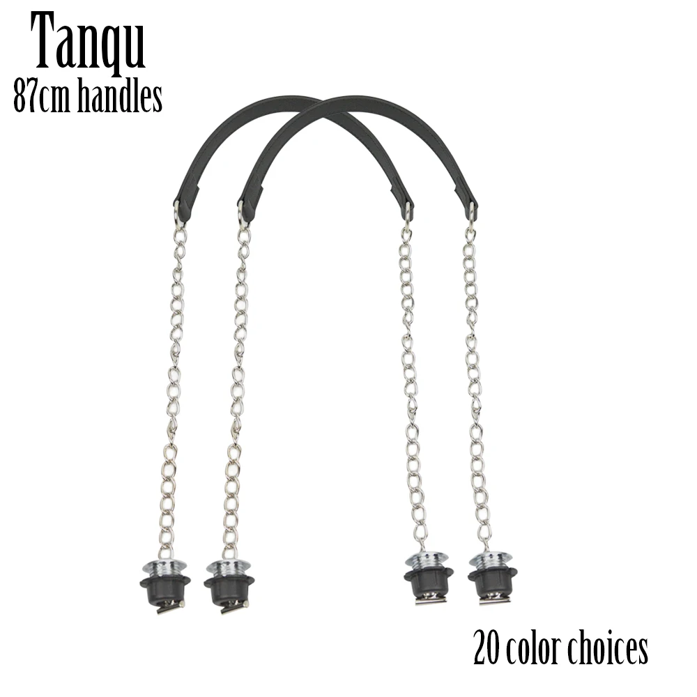 

New TANQU 1 Pair Obag Silver Long Single Thick Chain With Metal Plating Screws For O Bag Accesorios Handles Women HandBag