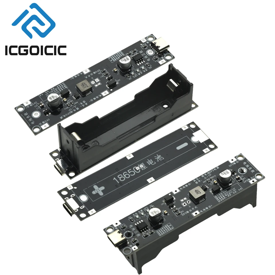 5V/9V/12V Type-C 18650 Boost UPS Module with Simultaneous Charge & Discharge for Raspberry Pi Arduino