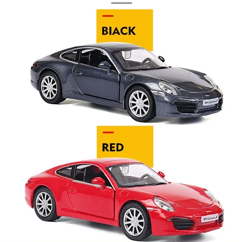 

1:36 Porsche 911 Carrera S спортивный автомобиль с откатным механизмом, модель автомобиля из сплава, игрушка для детской коллекции подарков