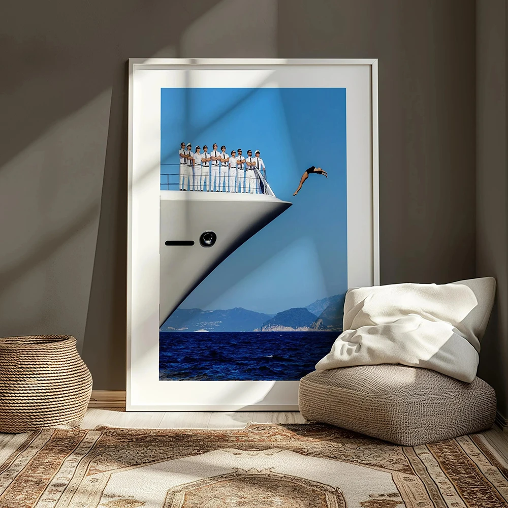 Vintage Skiing Poster Retro Skiing Wall Art Apres Ski Decor Bar Cart Print Diving Luxury Boating Trendy Apartment Canvas Picture