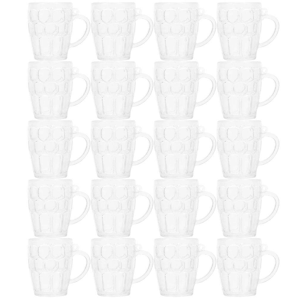 24 Stücke Miniatur Bier Tassen Kunststoff Künstliche Tasse Dekor Miniatur Haus Ornament DIY Handwerk Liefert Kinder Spaß Gefälschte Tasse Dekor