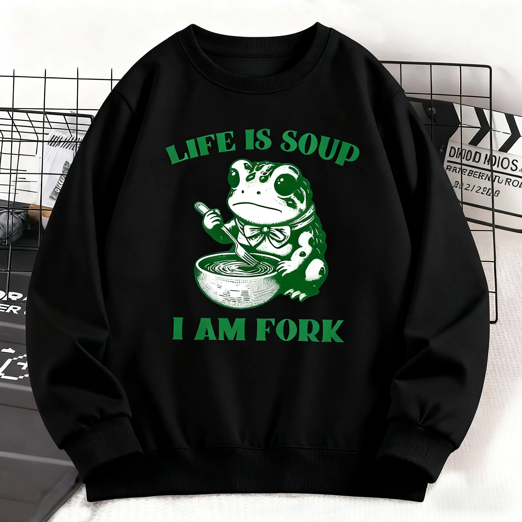 

Frog Graphic Printing Autumn and Winter Men's and Women's Sweatshirts Casual Loose Outdoor Street Sports Training Brand Fashion