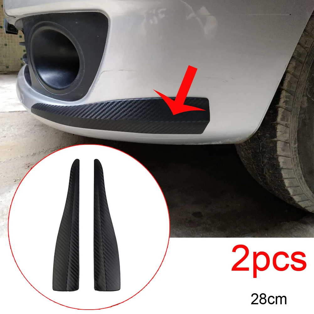 Bumper Strip Carbon Fiber Crash Guard Flexibly Shaped Soft Rubber Trim 28*5cm 2pcs/Set Car Accessories  Bumper