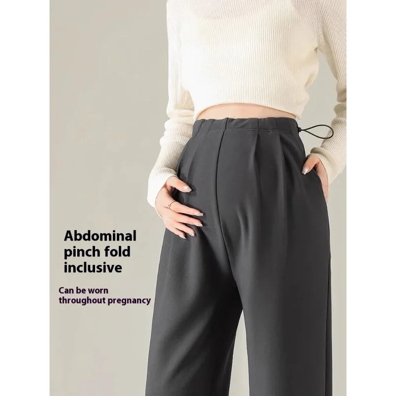 

Maternity Pants Spring and Autumn Outside Wear No Support Wide Leg Pants Fall Pregnancy Not Strangling Belly Pants Maternity Wea