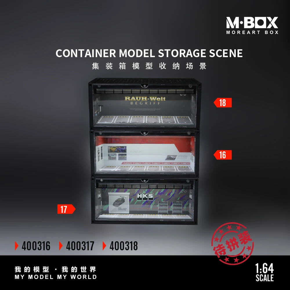 

*Pre-Order* MoreArt-MBOX HKS Container Car Model Storage & Display Scene Set DIY Diorama Landscape For Vehicle Models