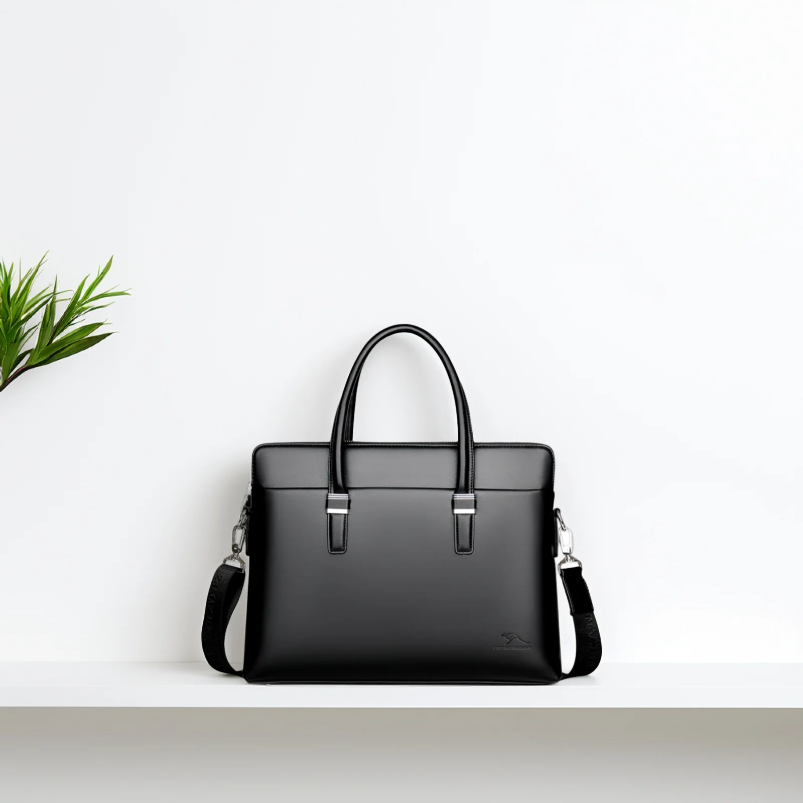 

1Pcs Cow Briefcase Black Stylish Lightweight Business Laptop Bag for Men Travel Document Cow Briefcase