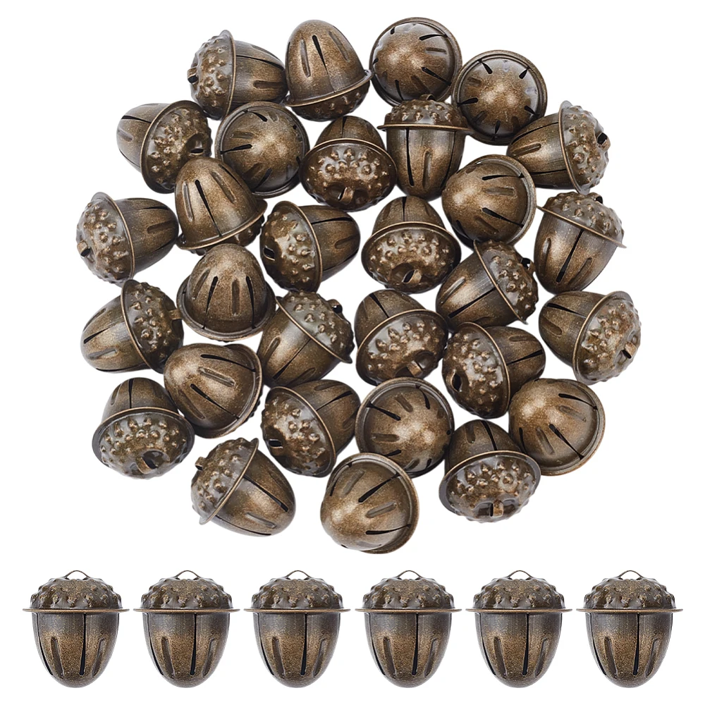 30 Pcs Bronze Jingle Bells 1.2 inch Vintage Metal Christmas Decorative Bells for Crafting Wreath Craft Bells Holiday Home