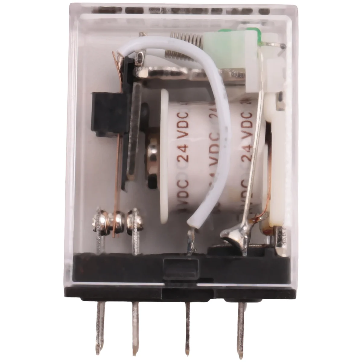 HH52P DC 24V Coil DPDT 8 Pins Electromagnetic Power Relay with DYF08A Base, Black+ Clear Blue