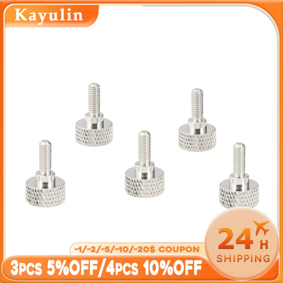 Kayulin M4 Thumb Screw Button Head Cap Screw Brass Nickel (5 Pieces)