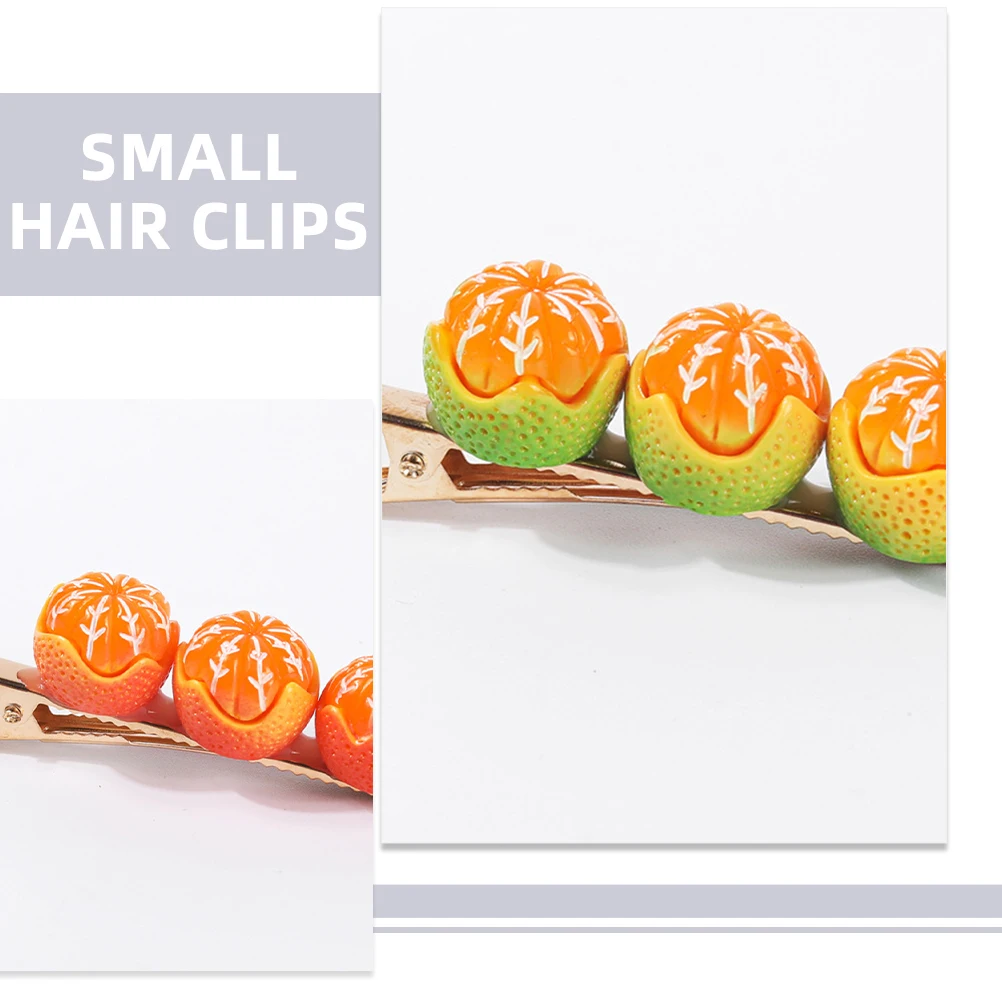 

4 шт. оранжевые заколки для волос, аксессуары из смолы для женщин и девочек, милые маленькие заколки для волос с фруктами для девочек, заколки для повседневной носки