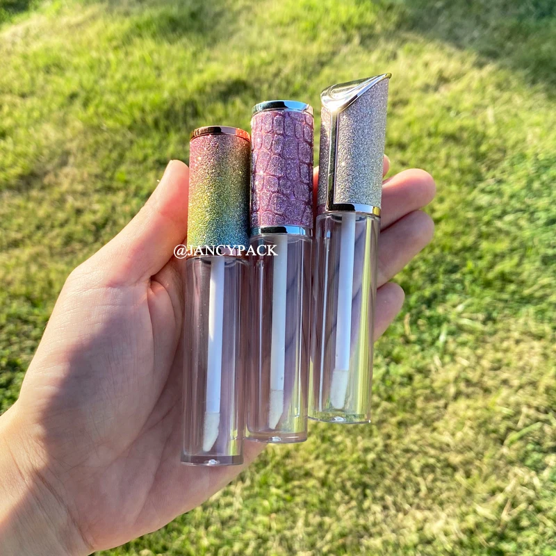 

wholesale refillable 5ml Empty Lip Gloss Tube DIY Plastic luxury pearl Liquid Lipstick Container Round Lipgloss Lip Balm Bottle