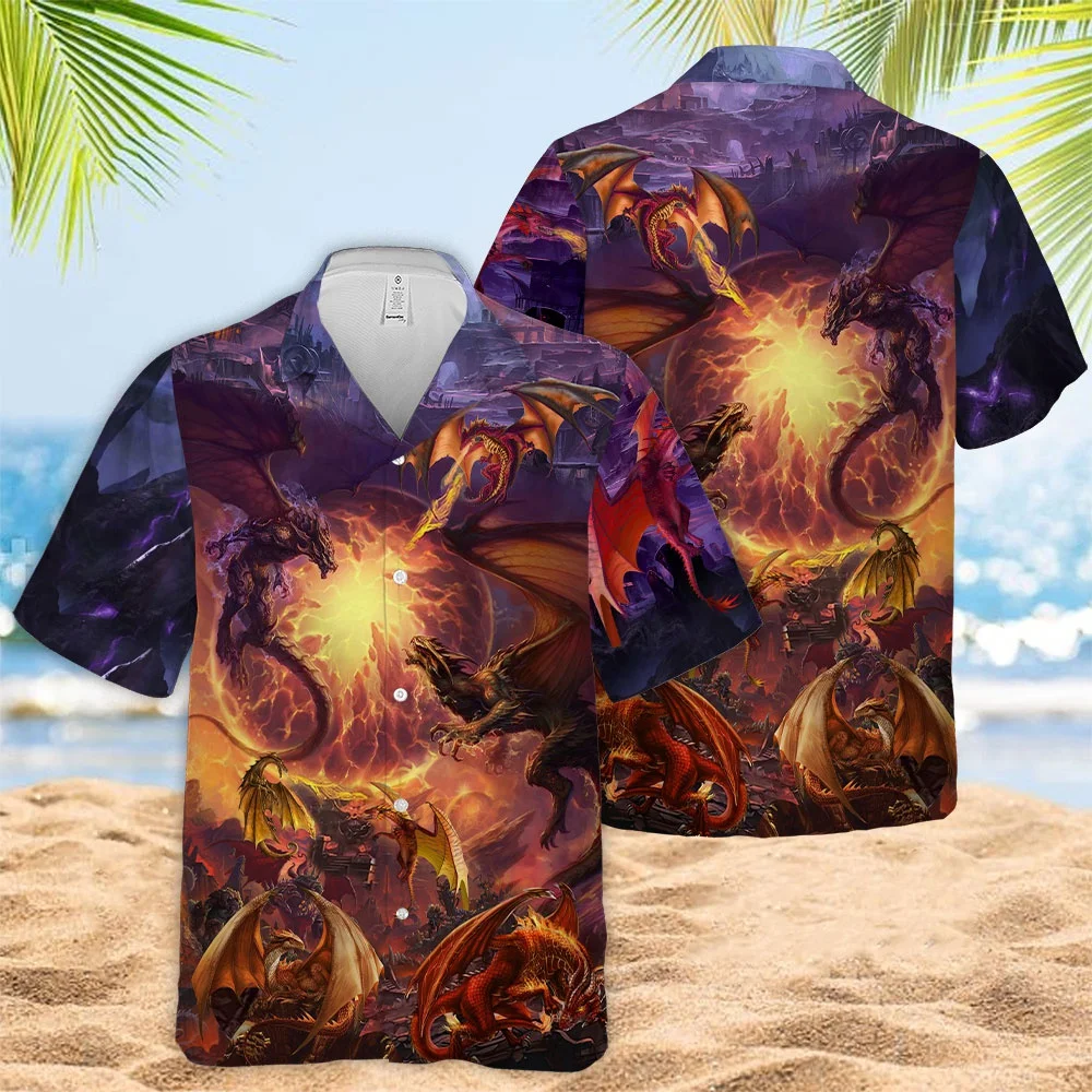 Camisas hawaianas para hombres, camisas con estampado de estatua de Ángel fresco, playa, manga corta, verano, Casual, botón hacia arriba, camisas hawaianas