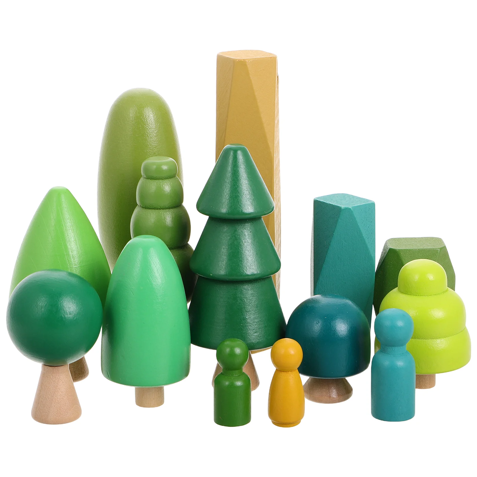 

Wooden Craft Forest Tree Toys Mini Kits Cake Decorations Baby Trees Preschool Puzzle Stacking Topper Block