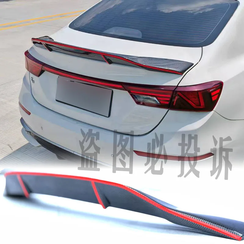لكيا K3 سيراتو فورتي 19-24 سنة سيدان الجذع المفسد ألياف الكربون الحقيقية أجنحة خلفية ضبط طقم الجسم الخارجي اكسسوارات R نمط