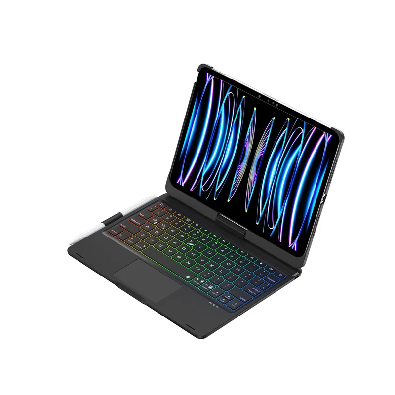 Imagem -02 - Capa de Teclado para Ipad Pro Tudo em um Espanhol Coreano Russo Touchpad Ipad Pro 13 m4 2024