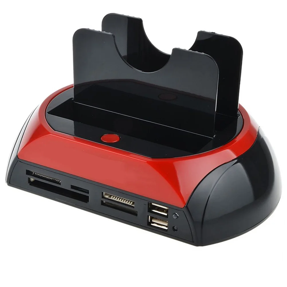 

Base Hard Drive Docking Station Multi Function 2 Ports USB 2 0 Hub Hot Plug One Touch Backup Offline Cloning Power