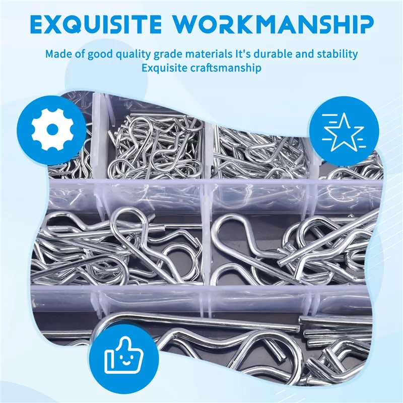 SOFT-180 Piece Set A1288 Split Galvanized R-Type Latch Bolt Cotter Pin Lockpin For Secure Fastening