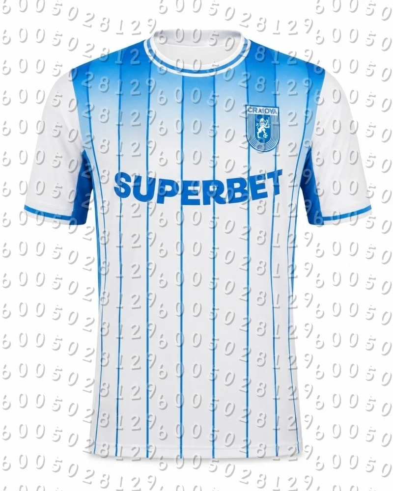 2026-27 New Men Universitatea Craiova Soccer Jersey Vertical Stripe Short Sleeve Football Fan Sport T Shirts Family Kids Tees