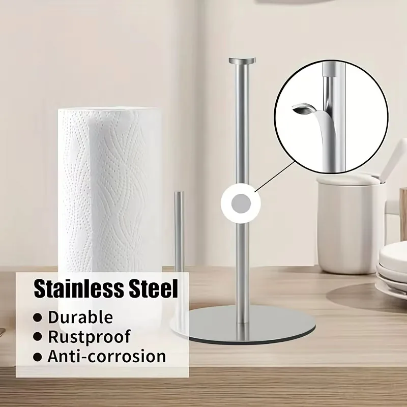 

Paper Towel Holder for Kitchen Countertop Paper Towel Holder Weighted Paper Towel Stand for Standard and Large Size Rolls
