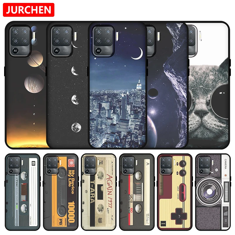 JURCHEN Silicone Custom DIY Phone Case For OPPO F19 Pro Thin Black Cover For OPPO F19 Pro CPH2285 Cute Cartoon Dog Flower Photo