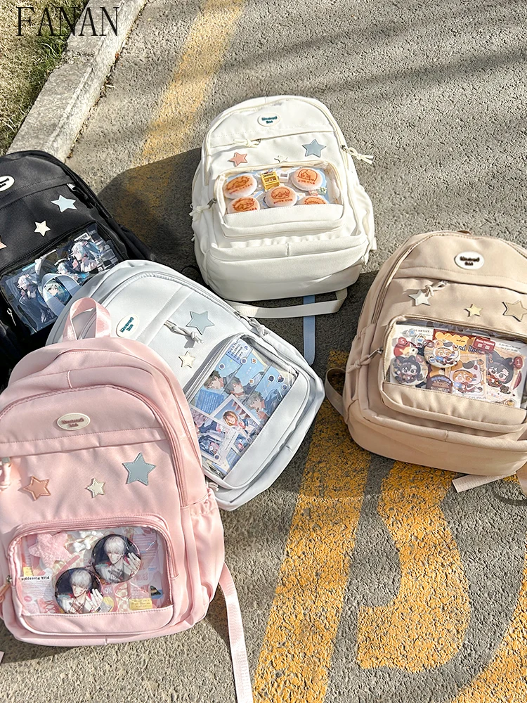 

Прозрачный женский повседневный рюкзак JK, школьная сумка на двойное плечо для девочек, рюкзаки большой вместимости, новинка 2026, новинка