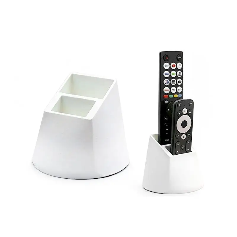 Desktop TV Remote Organizer Storage Box Dual Compartment Remote Control Holder For Living Room Office & Desk