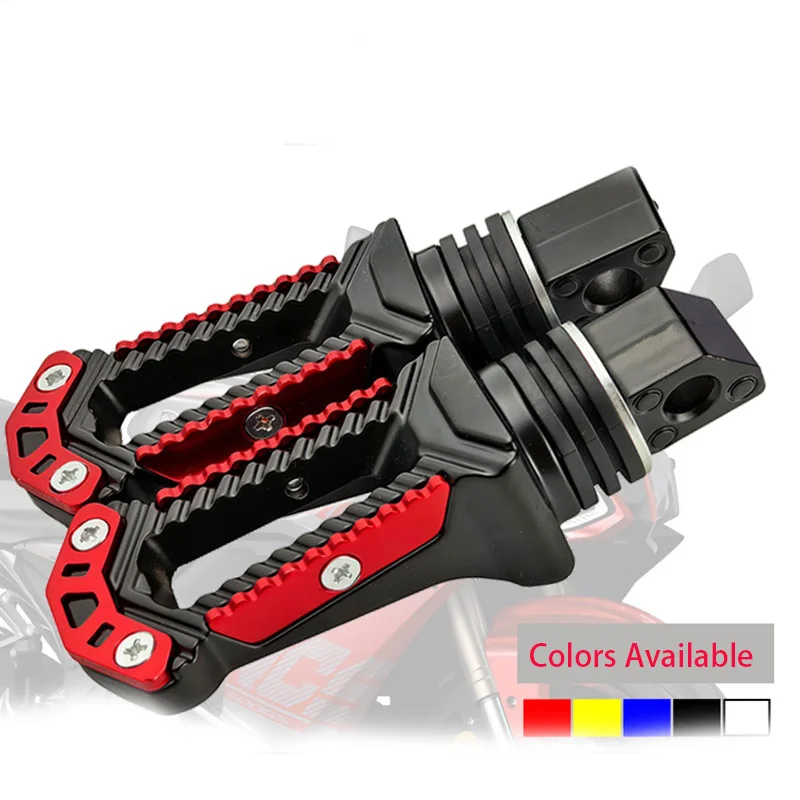New Motorcycle  Part  Aluminum Alloy Crescent Shaped Footpegs  Multi Color Options Available Rear Passenger Footrests
