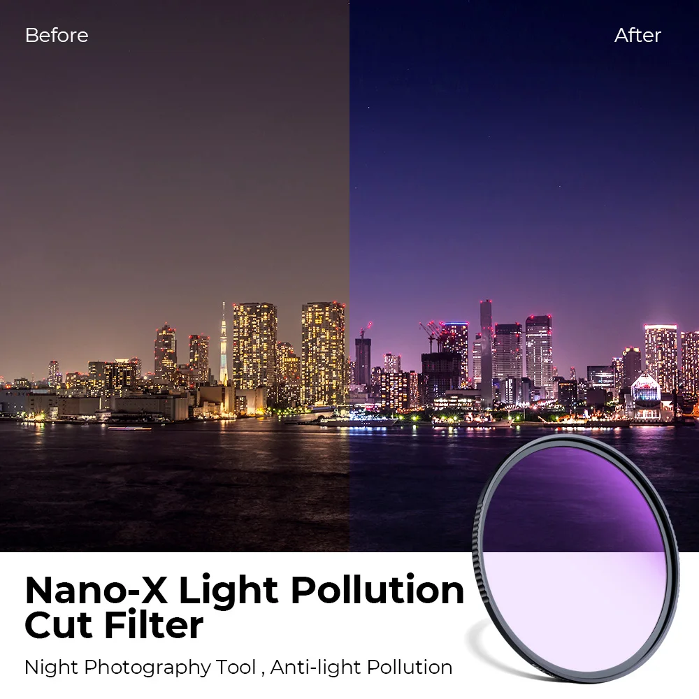 K&F Concept Night Camera Filter Multiple Layer Nano Coating Pollution Reduction for Night Sky Star 52mm 58mm 67mm 72mm 77mm 82mm