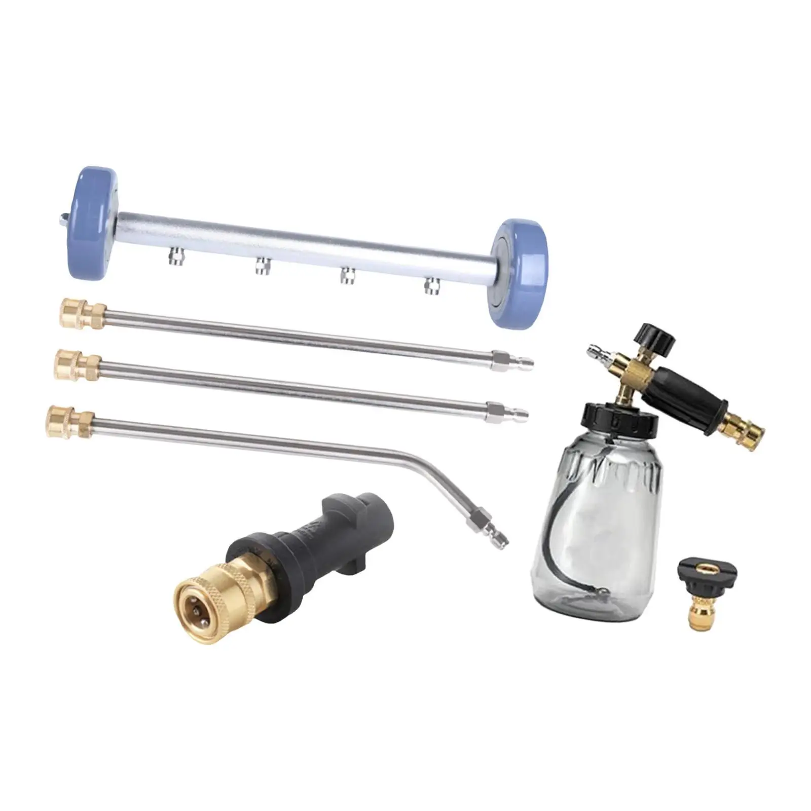 Undercarriage Cleaner 4 Nozzle Pressure Washer Attachment Durable Brass Aluminum for Vehicle Poolside Deck Driveway