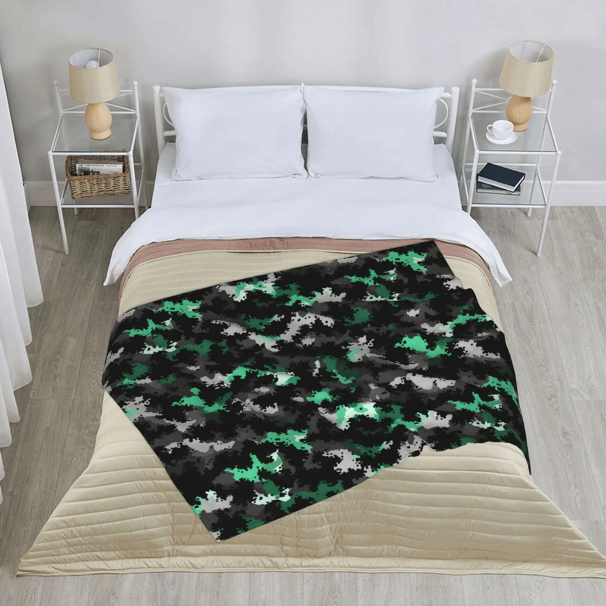 Camo Camouflage Blankets Fleece  Textile Decor  Ultra-Soft Throw Blankets for Bed Plush Thin Quilt