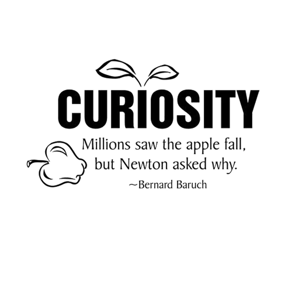 Curiosity Millions Saw The Apple Fall Wall Sticker Life Quote Wall Decal Art Murals Decoration Wallpaper
