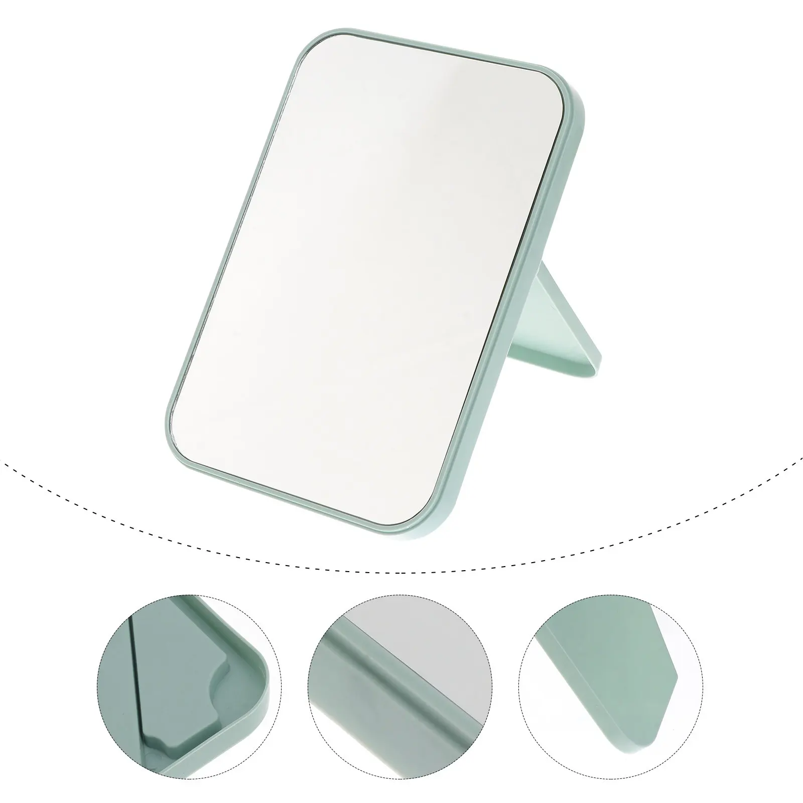 

Светло-зеленое складное настольное квадратное зеркало для макияжа, портативное компактное зеркало с четким отражением для дома, путешествий, офиса