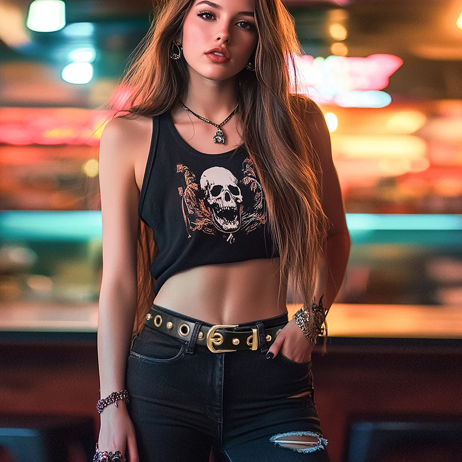 Maikun Punk Gold Nieten Legierung Dornschließe Gürtel Vielseitiges modisches Jeans-Accessoire für Frauen – Detail 3