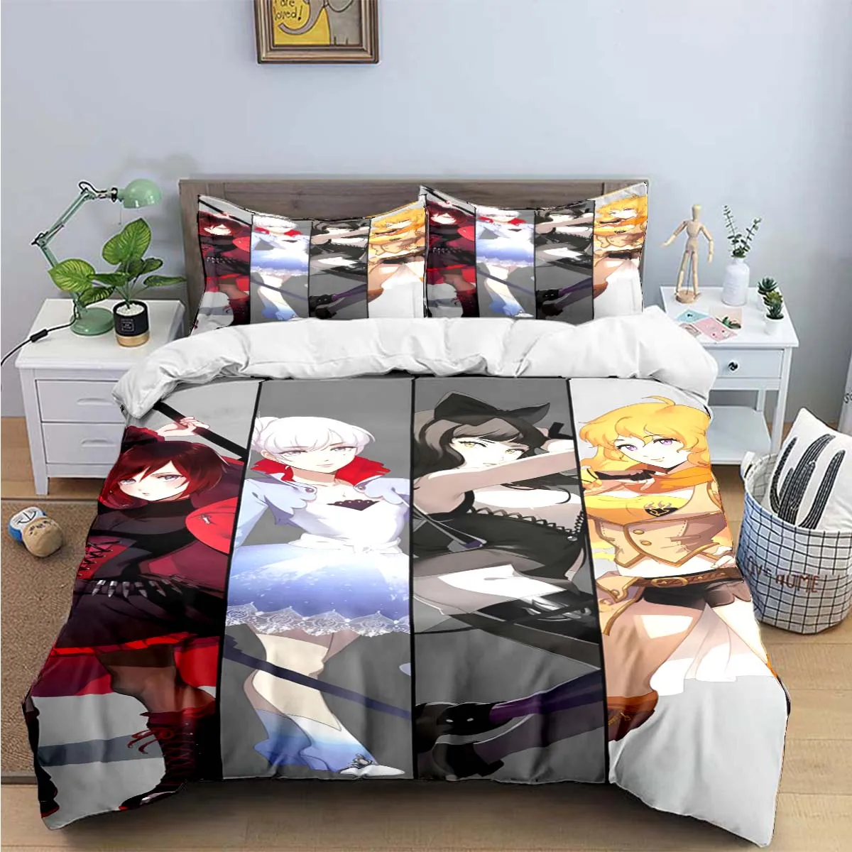 

3D Fashion Cartoon R-RWBY Print Bedding Sets Bed Supplies Set Duvet Cover Bed Comforter Set Bedding Set Luxury Gift