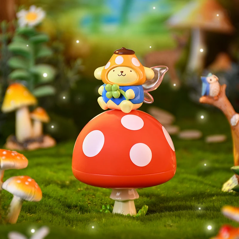 

Sanrio Mushroom Elf Garden Tour Series Blind Box Kawaii Rotating Desktop Ornament Cartoon Model Toy Surprise Gift