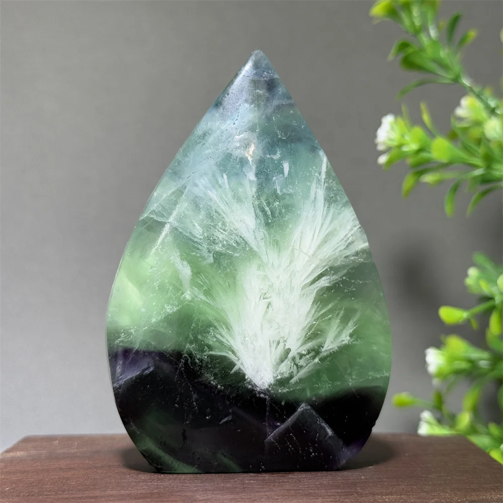

Natural Mineral Quartz Fluorite Feather Free Form Torch Reiki Spiritual Meditation Healing Energy Home Feng Shui Decorative Gift