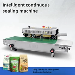 Food bags continuous sealing machine automatic plastic film packag machine Additional equipment printing date FR-900