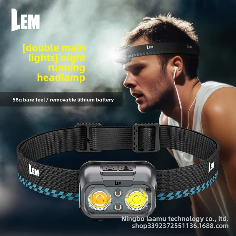 

New 2026 Headlamp, Super Bright & Long Lasting for Hiking, Night Running, Fishing - USB Rechargeable Outdoor Headlight