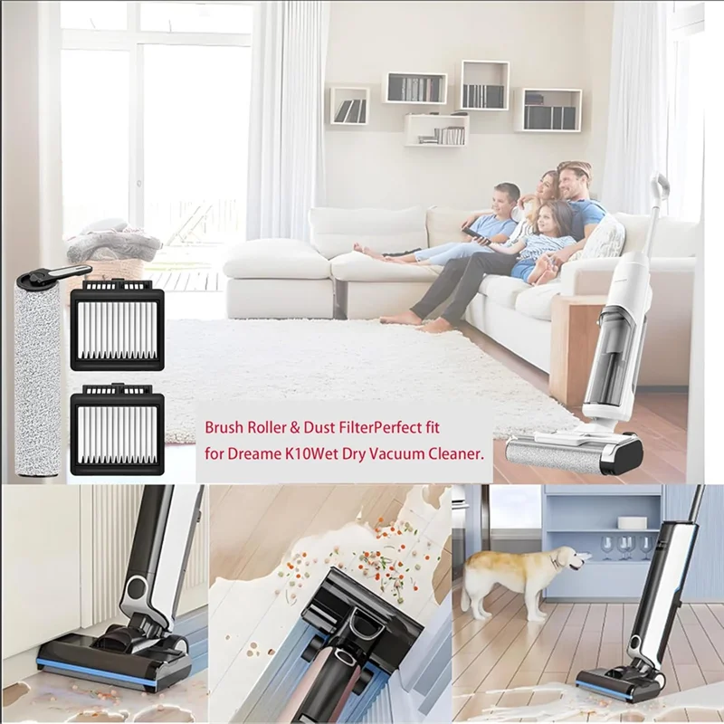 

Комплект сменных аксессуаров A66Z для пылесоса Dreame K10/K10 Pro (для сухой и влажной уборки) включает основную щетку, HEPA-фильтры, запасные насадки.