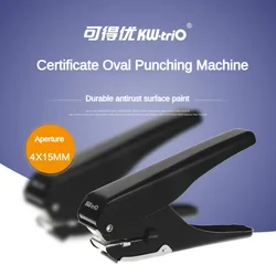 KW-trio Heavy-Duty Slot Metal 10 Sheet Capacity Single Ellipse Hole Puncher 1-Hole Paper Punch Stationery Office Supplies