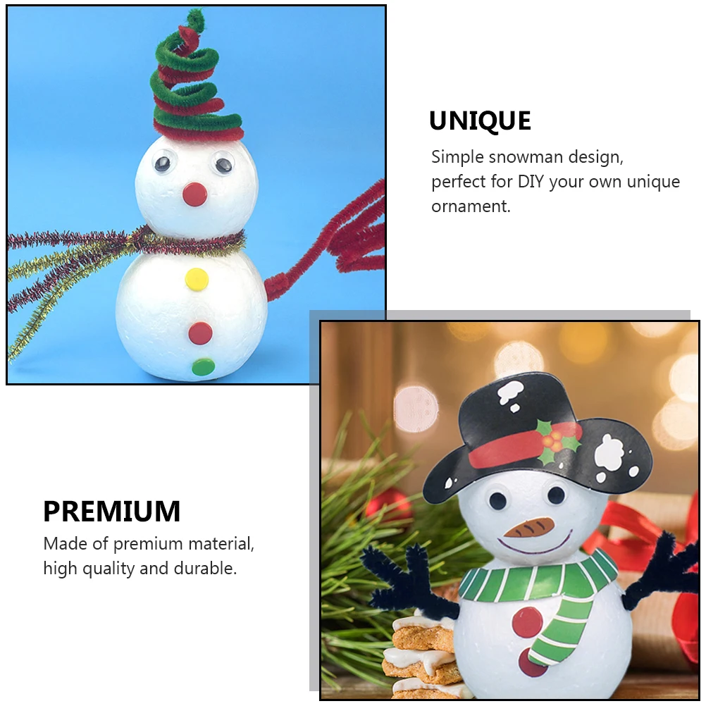 

6pcs Diy Snowman Models Christmas Craft Material For Kids Xmas Ornament Making Handmade Decoration Kit Creative Flower