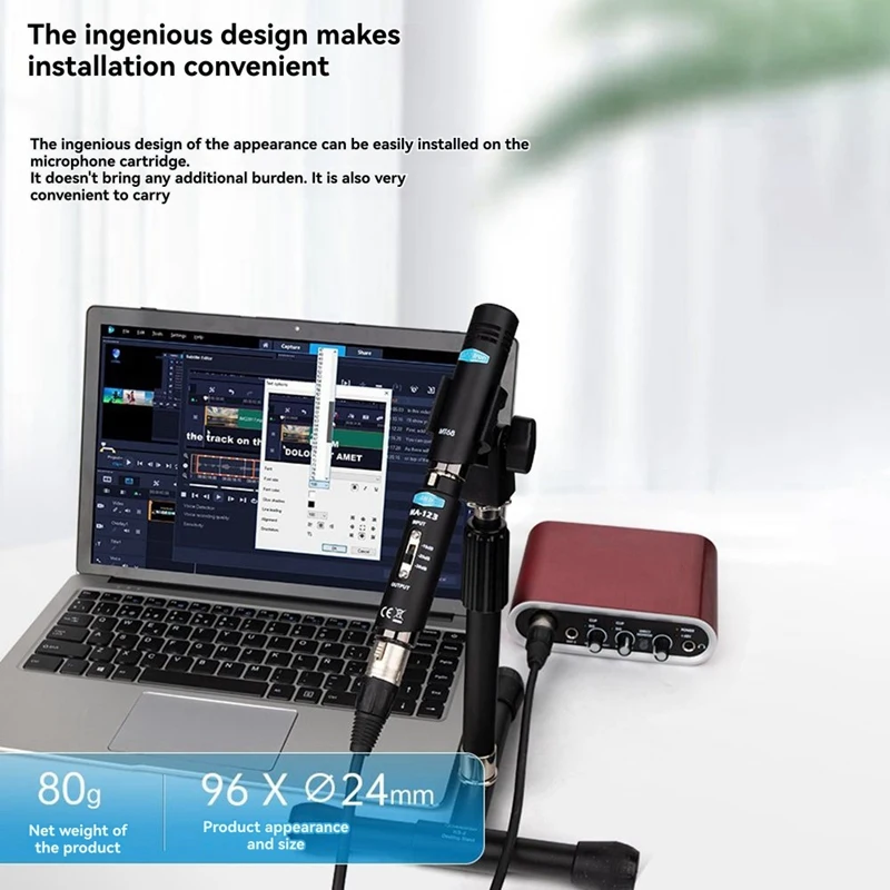 2X MA-123 Microphone Signal Attenuator Mic Amplifier 3-Pin XLR Connector 3-Level Adjustable